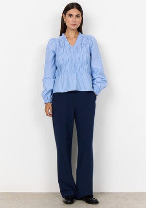 Soyaconcept Onari Pinstripe Elasticated Blouse, Blue
