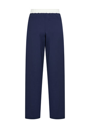 Soyaconcept Siham Loose Fit Trousers, Navy and White