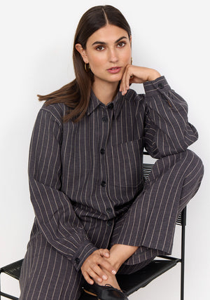 Soyaconcept Olivine Pinstripe Shirt, Grey
