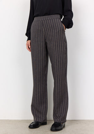 Soyaconcept Olivine Pinstripe Tapered Trousers, Grey