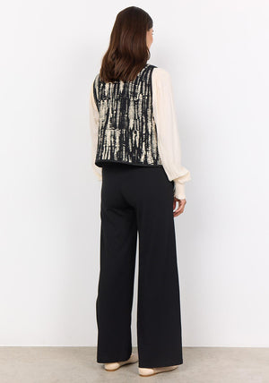 Soyaconcept Oline Patterned Padded Gilet, Black and Cream