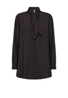 Soyaconcept Orit Polka Dot Tie Neck Blouse, Black