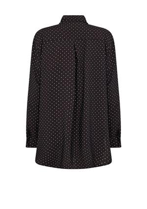 Soyaconcept Orit Polka Dot Tie Neck Blouse, Black