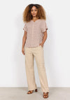 Soyaconcept Dorella Printed Short Sleeve Top, Dusty Clay