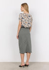 Soyaconcept Erna Cotton Denim Midi Skirt, Sage Green