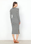 Soyaconept Djaka Striped Ribbed Jersey Midi Dress, Black