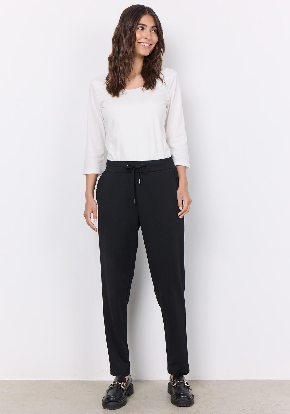 Soyaconcept Pylle Basic Scoop Neck Top, White