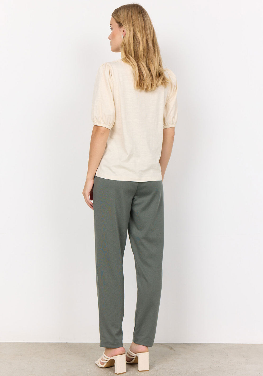 Soyaconcept Babette Lace Detail T Shirt, Cream