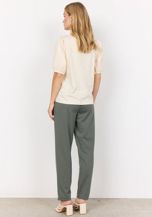 Soyaconcept Babette Lace Detail T Shirt, Cream