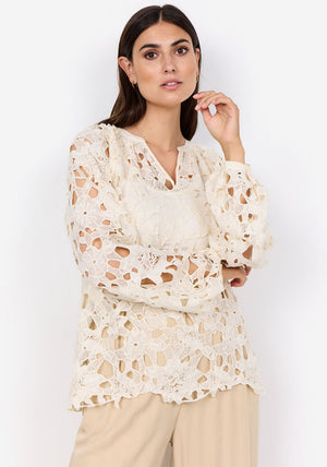 Soyaconcept Paja Lace Blouse, Cream