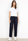 Soyaconcept Akila Tapered Leg Cotton Trousers, Navy