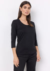 Soyaconcept Pylle Basic Scoop Neck Top, Black