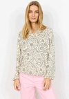Soyaconcept Marica Floral Jersey V Neck Blouse, Cream