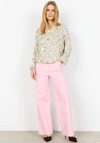 Soyaconcept Marica Floral Jersey V Neck Blouse, Cream