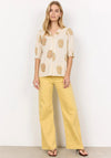 Soyaconcept Pompeia Floral Button Down Blouse, Beige