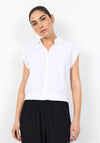 Soyaconcept Cropped Button Down Blouse, White