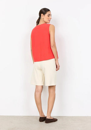 Soyaconcept Sleeveless Racerback Top, Red