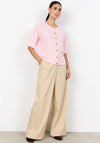 Soyaconcept Orlean Short Sleeve Cardigan, Pink