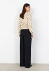 Soyaconcept Knitted Polka Dot Cardigan, Light Beige and Black
