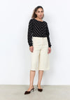 Soyaconcept Knitted Polka Dot Cardigan, Black and Beige
