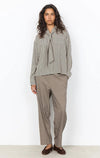 Soyaconcept Checked with Tie Detail Blouse, Beige Multi