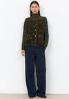 Soyaconcept Hanne Embroidered Borg Style Gilet, Green