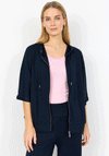 Soyaconcept Banu Cropped Sleeve Zip Hoodie, Navy