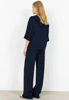 Soyaconcept Banu Cropped Sleeve Zip Hoodie, Navy
