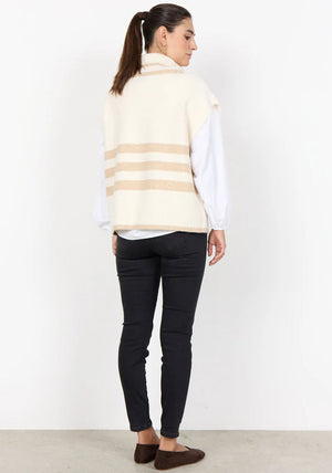 Soyaconcept Vif Roll Neck Sleeveless Jumper, Cream