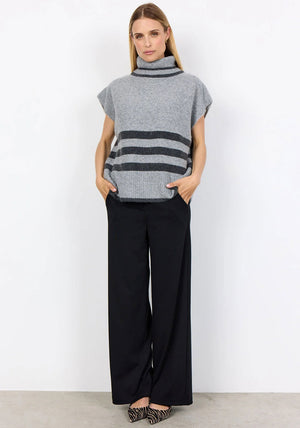 Soyaconcept Vif Roll Neck Sleeveless Jumper, Grey