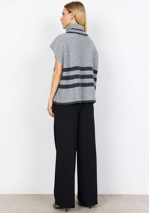 Soyaconcept Vif Roll Neck Sleeveless Jumper, Grey