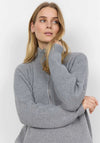 Soyaconcept Half Zip Rib Knit Jumper, Grey
