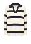 Soyaconcept Kanita Striped Collar Knit Jumper, Cream