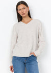 Soyaconcept Orlean V Neck Knit Jumper, Neutral