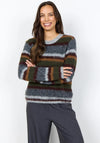 Soyaconcept Hadil Striped Round Neck Jumper, Grey Multi