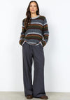 Soyaconcept Hadil Striped Round Neck Jumper, Grey Multi