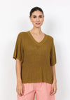 Soyaconcept Knitted V-Neck Jumper, Olive Green