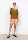 Soyaconcept Knitted V-Neck Jumper, Olive Green