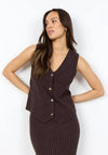 Soyaconcept Kanita Ribbed Waistcoat, Brown