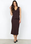 Soyaconcept Kanita Ribbed Waistcoat, Brown