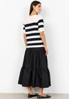 Soyaconcept Ribbed Stripe Short Sleeve Sweater, Cream