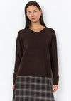 Soyaconcept Orlean V Neck Knit Jumper, Brown