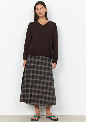 Soyaconcept Orlean V Neck Knit Jumper, Brown