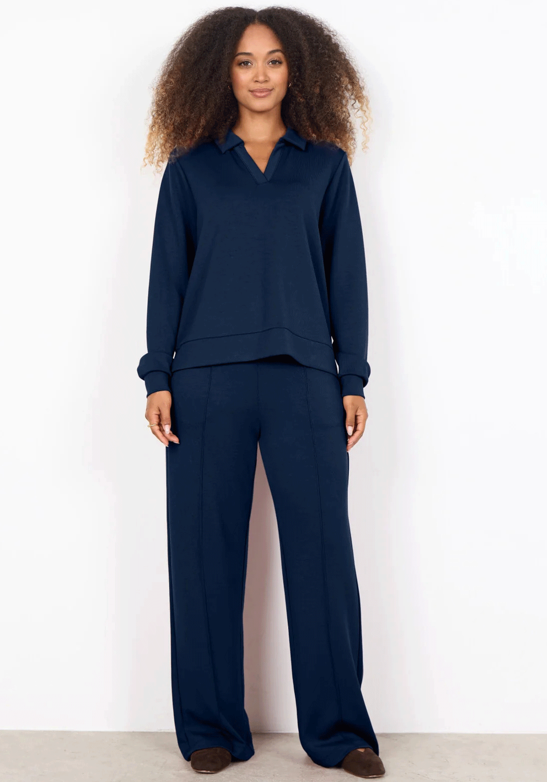 Soyaconcept Banu Collar Sweatshirt, Navy