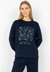 Soyaconcept Banu Floral Embroidered Sweatshirt, Navy