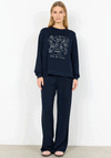 Soyaconcept Banu Floral Embroidered Sweatshirt, Navy