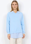 Soyaconcept Banu Shirt Trim Sweatshirt, Blue