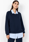 Soyaconcept Banu Shirt Trim Sweatshirt, Navy