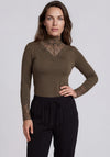 Soyaconcept Marica Lace Detail Top, Green