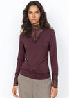 Soyaconcept Marica Lace Detail Top, Plum Purple
